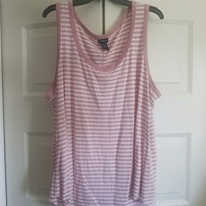 Pink and cream striped tank